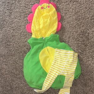 Baby Flower Halloween Costume with Yellow Striped tights